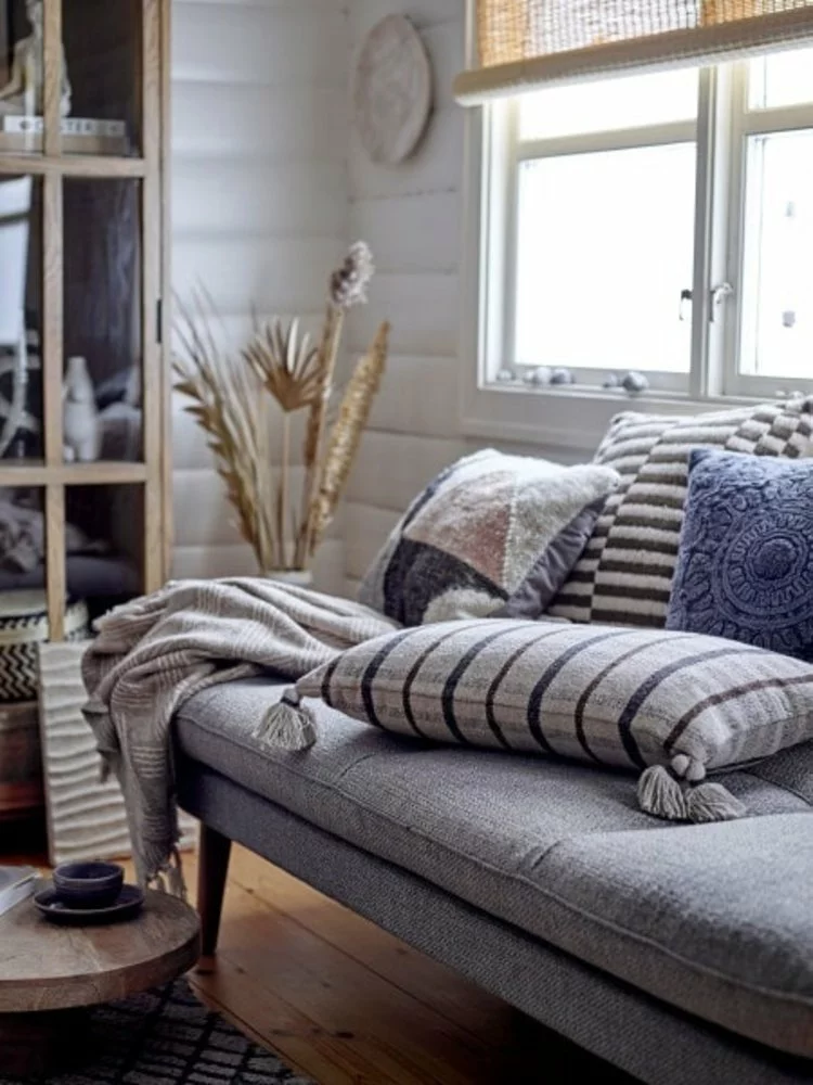 Bloomingville Adin Kussen - Blauw - Afbeelding 4