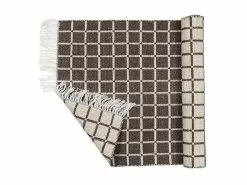 Broste Copenhagen Henny Vloerkleed 140x200cm - Lichtgrijs/aubergine