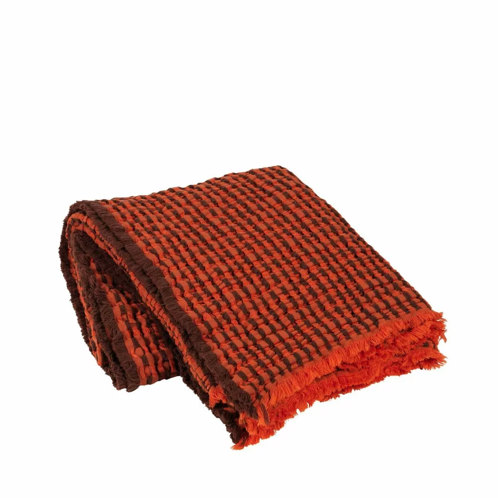 Broste Copenhagen Linda Plaid Pumpkin/oranje - 130x180cm