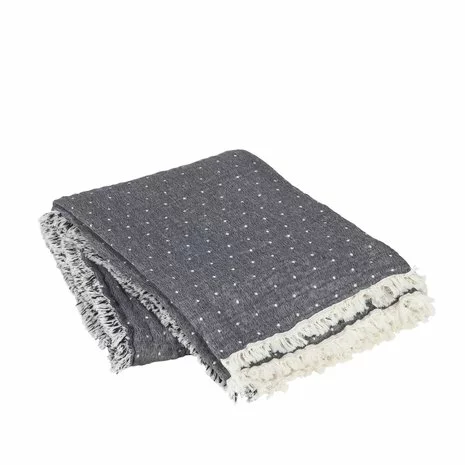 Broste Copenhagen Paula Plaid Blauw/off White - 130x180cm - Afbeelding 2