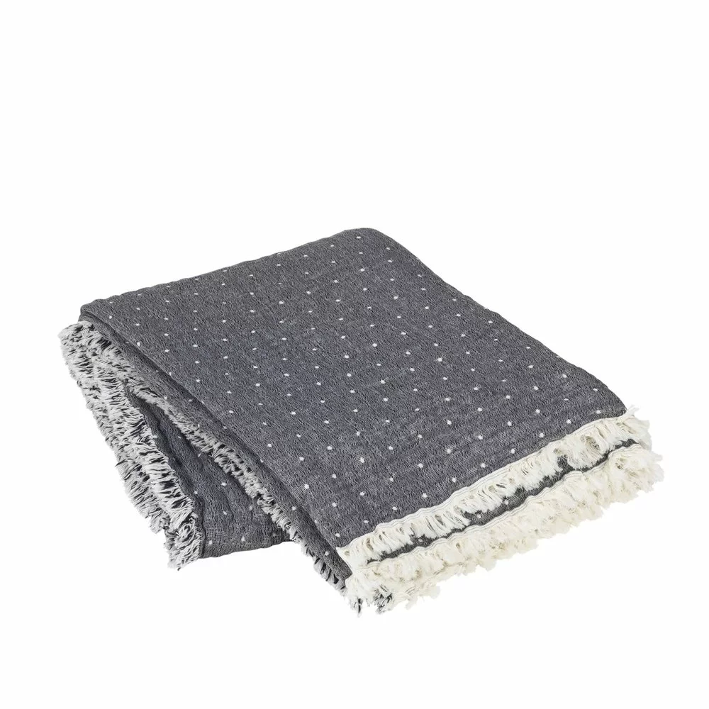 Broste Copenhagen Paula Plaid Blauw/off White - 130x180cm
