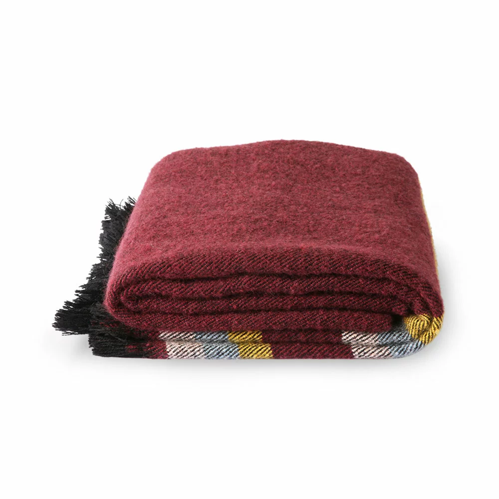 HKliving Fluffy Plaid DORIS - Burgundy 130x170cm - Afbeelding 2