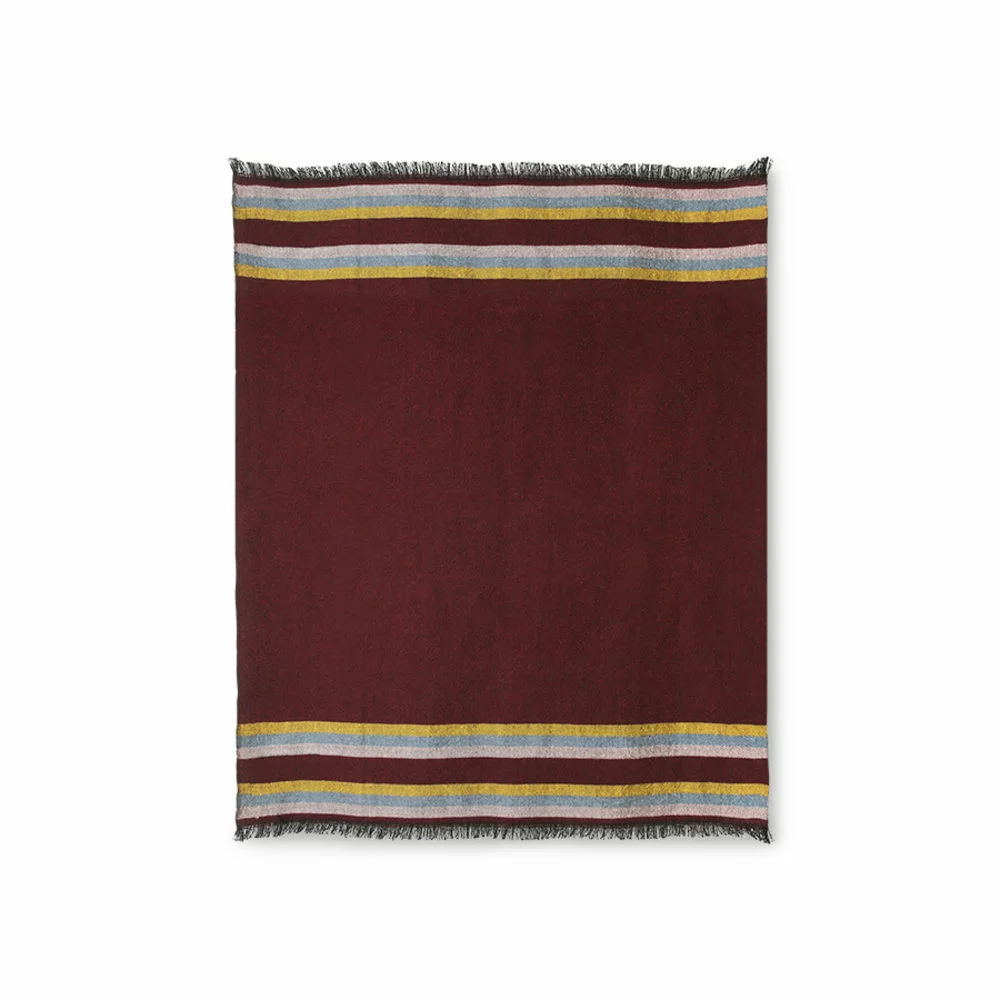 HKliving Fluffy Plaid DORIS - Burgundy 130x170cm - Afbeelding 4