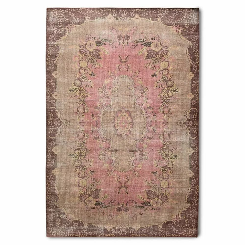 HKliving Geknoopt Floral Pink Vloerkleed - TTK3082