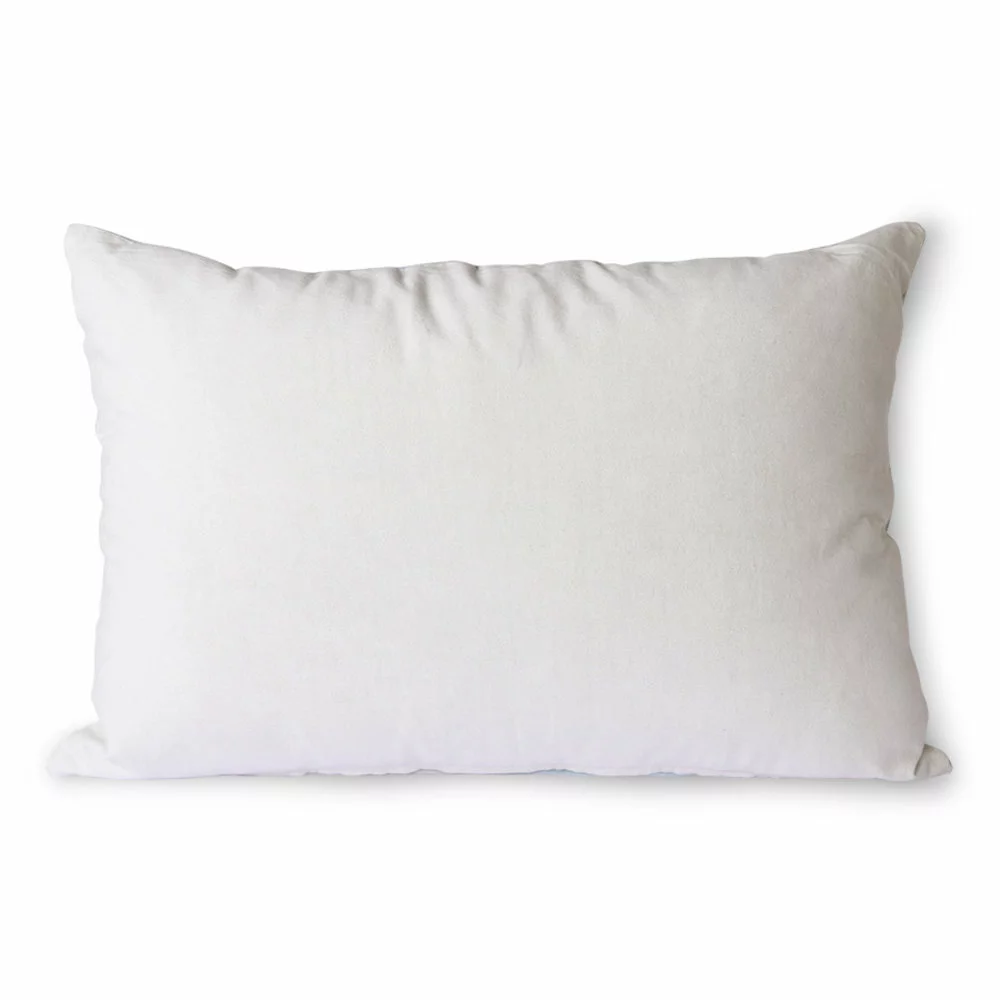 HKliving Gestreept Velvet Kussen -ijsblauw 40x60cm - Afbeelding 2