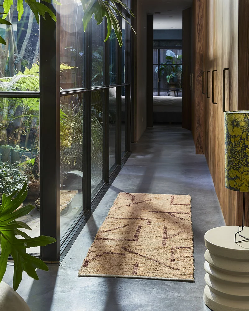 HKliving Handgeweven Vloerkleed Runner - Peach/mocka 70x200cm - Afbeelding 3