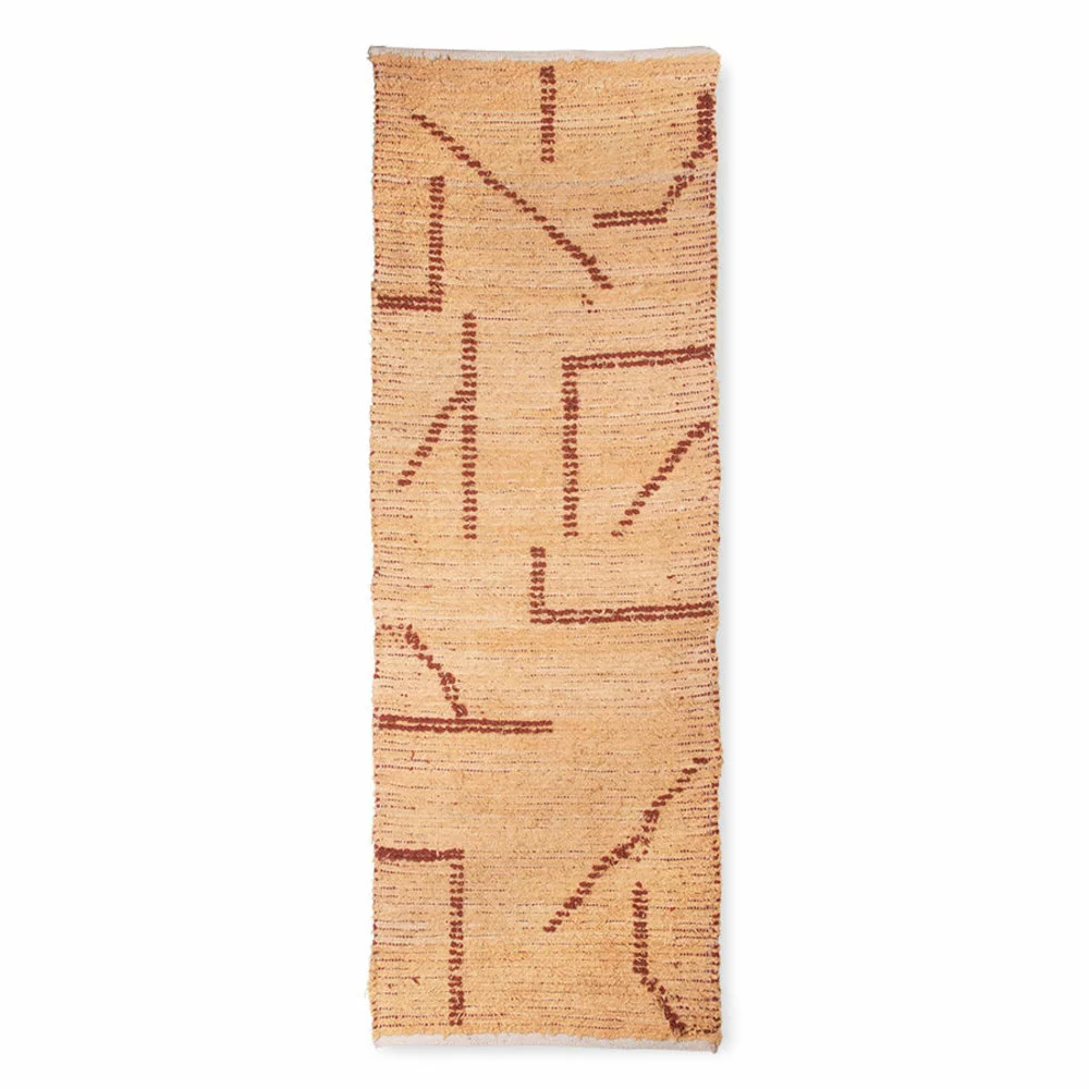 HKliving Handgeweven Vloerkleed Runner - Peach/mocka 70x200cm