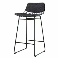 HKliving Kussen Zwart Voor Metalen Barkruk