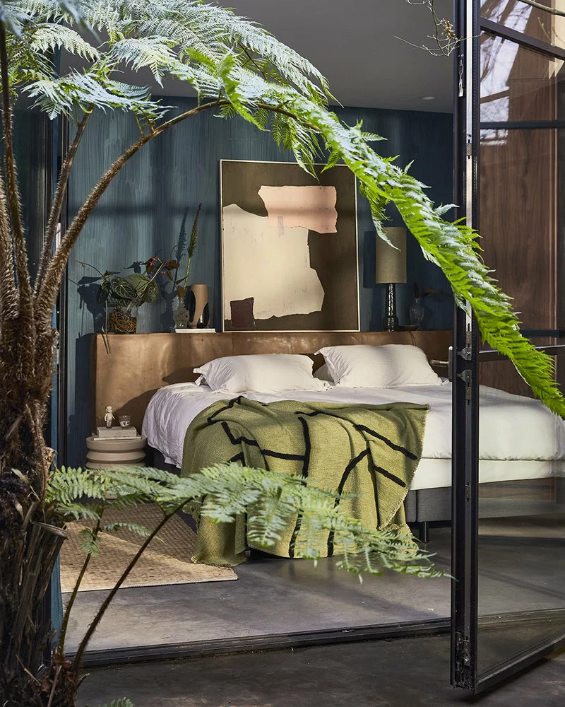 HKliving Tufted Plaid - Pistachio/zwart 130x170cm - Afbeelding 5