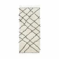 House Doctor Riba Vloerkleed 90x200 Cm Katoen Wit En Zwart