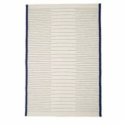 Hubsch Geweven Vloerkleed - Blauw/wit