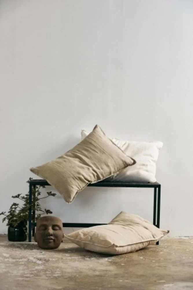 Nordal Vela Kussen Linnen Incl Vulling - Zand - Afbeelding 2