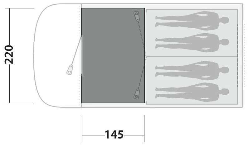 Easy Camp Palmdale 400 Carpet Khaki - Afbeelding 2
