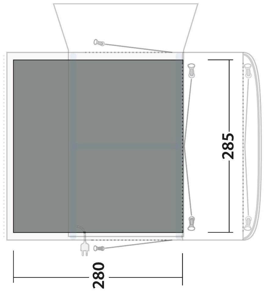 Outwell Jonesville 290 Carpet Flat Woven Black-Grey - Afbeelding 3