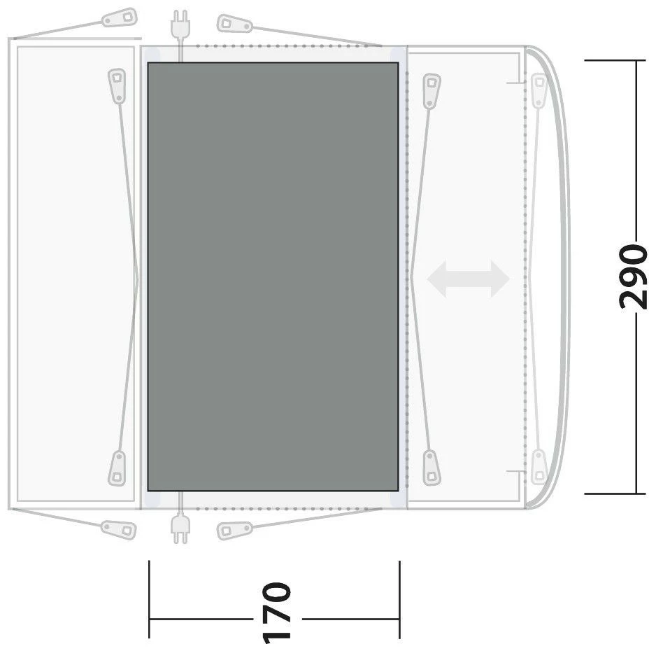 Outwell Maryville 260SA Flex Woven Carpet Black-Grey - Afbeelding 3