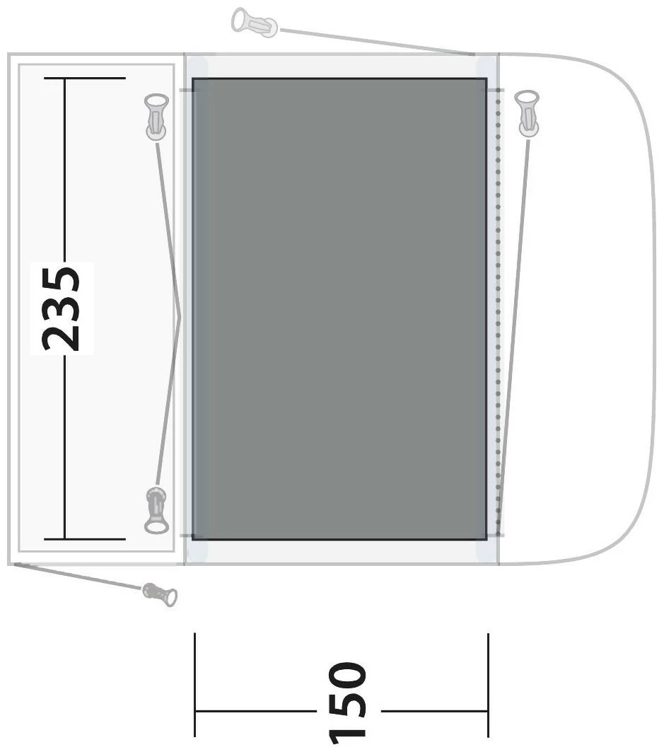 Outwell Newburg / Waystone 160 Carpet Black-Grey - Afbeelding 3
