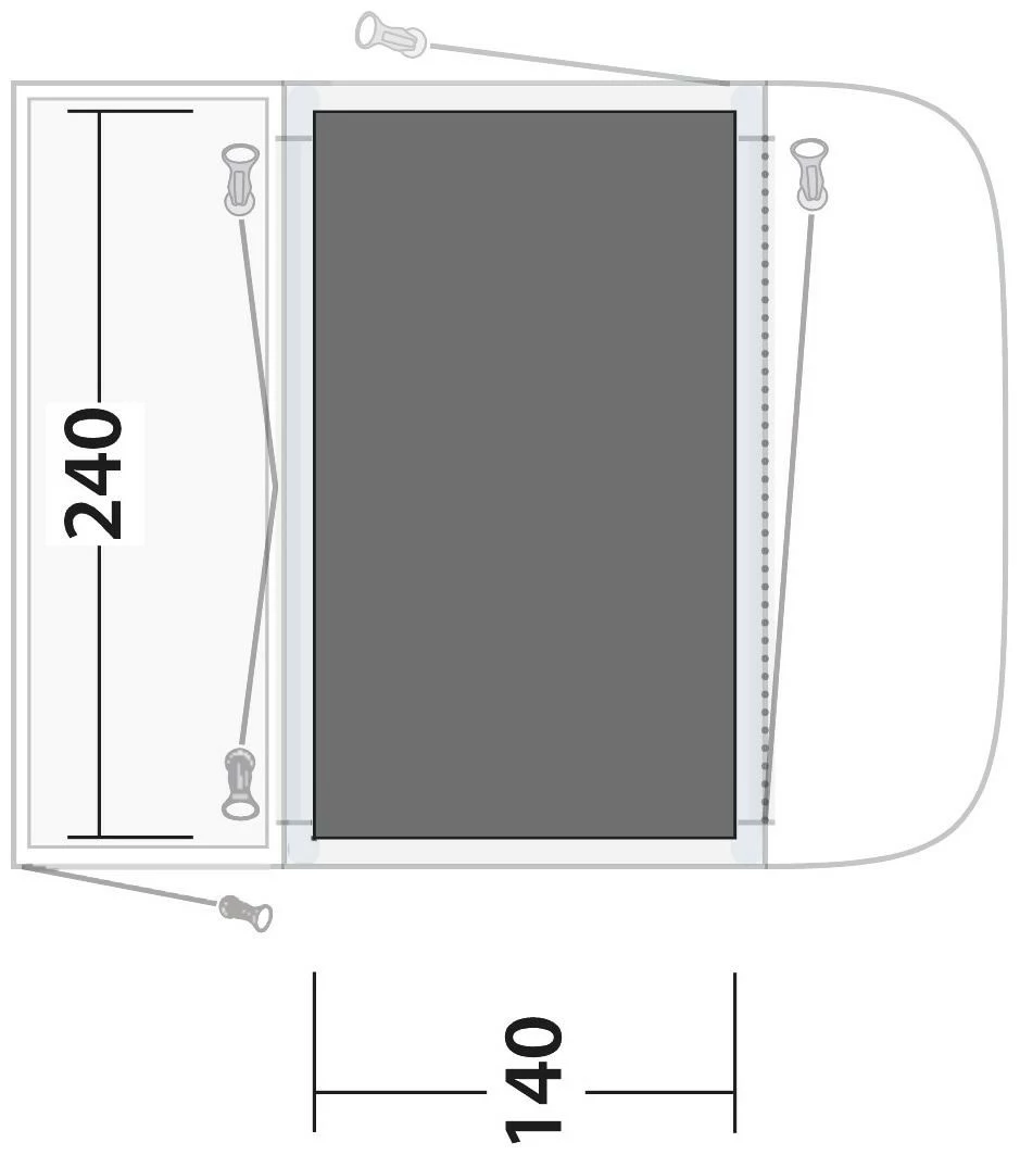 Outwell Newburg / Waystone 160 Flat Woven Carpet Black-Grey