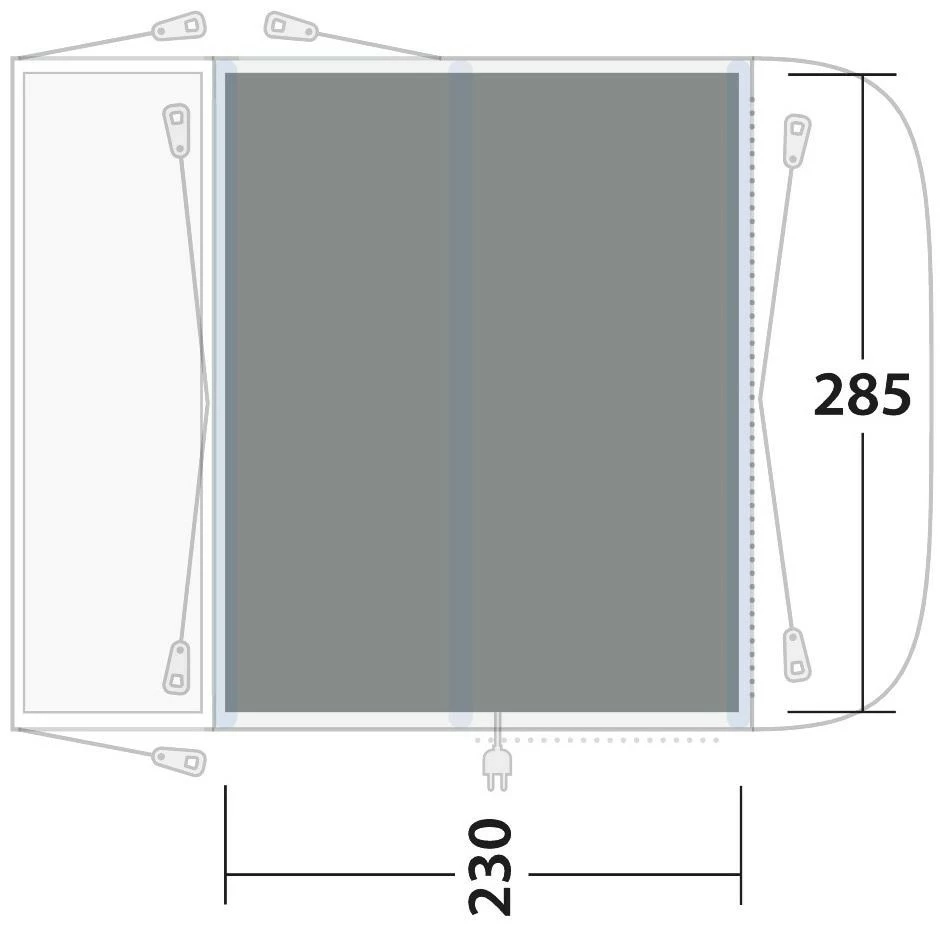 Outwell Newburg 240 Flat Woven Carpet Black-Grey - Afbeelding 3