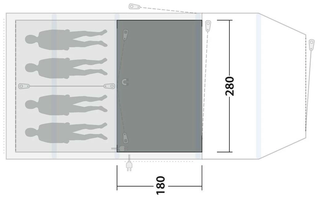 Outwell Parkdale 4PA Flat Woven Carpet - Afbeelding 3